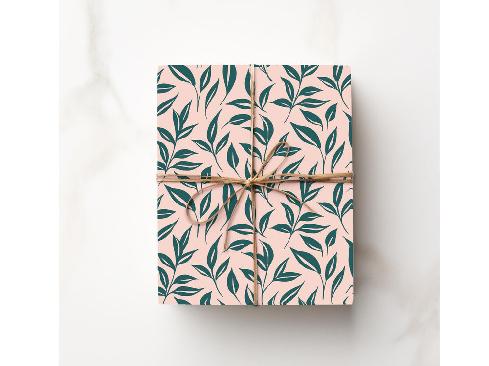 Pink Green Abstract Tropical Gift Wrapping