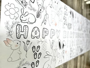 Bunny Theme Coloring Banner