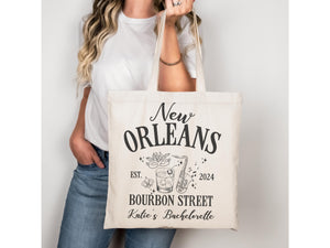 Eco Friendly Wedding Gifts New Orleans Bridal Group Bourbon Street Tote Bag Crescent City Crawfish Maid of Honor Gift Party ideas Vacation