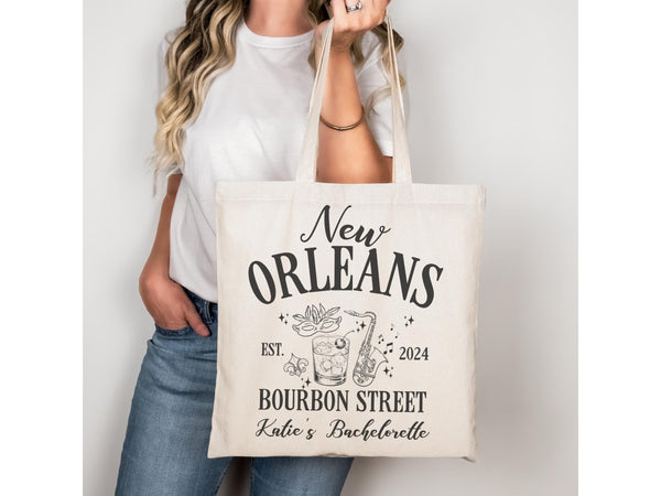 Eco Friendly Wedding Gifts New Orleans Bridal Group Bourbon Street Tote Bag Crescent City Crawfish Maid of Honor Gift Party ideas Vacation