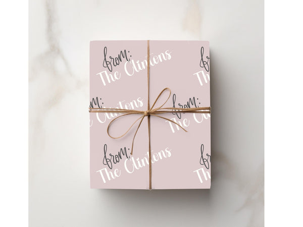 Rose Gold Custom Name Minimalist From Wrapping Paper Bridal Shower Gift Wrap Personalized Text Bride Special Occasion Wrap Roll Birthday