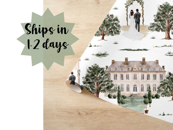 Mansion Manor Aesthetic Wedding Gift Wrap