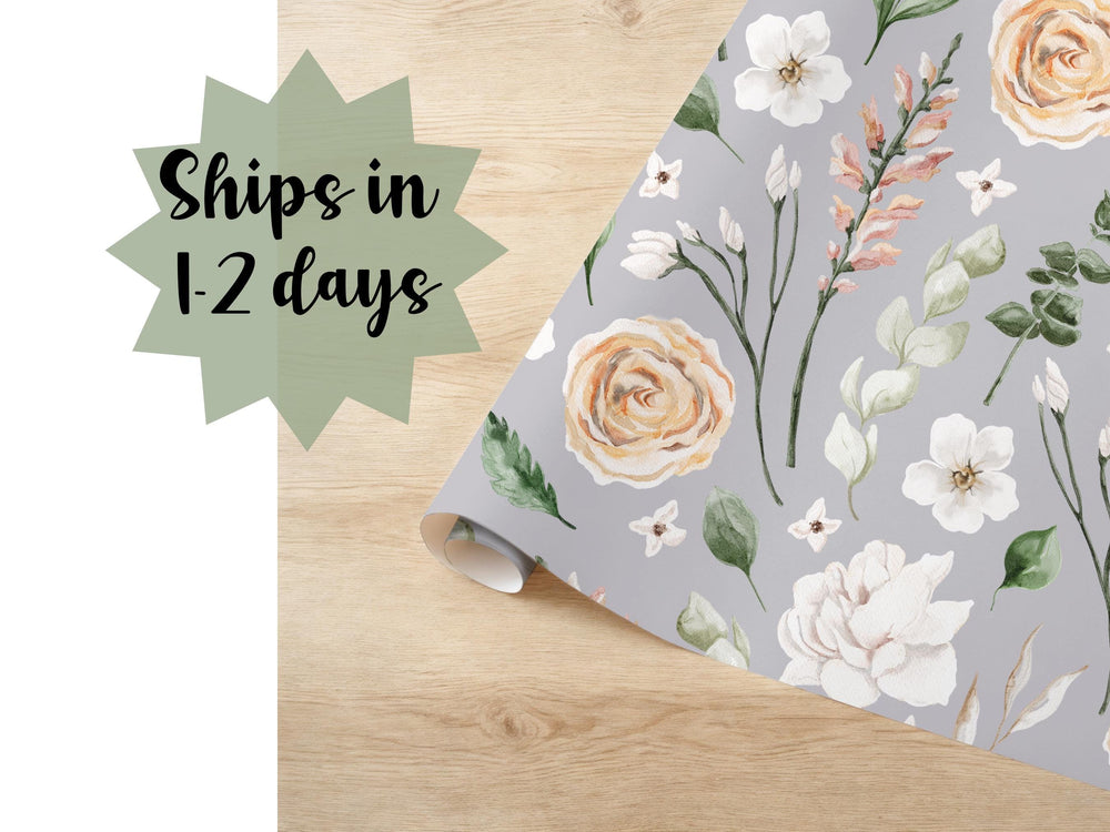 Soft Flower Gift Wrap Floral Watercolor Wrapping Paper