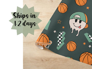 Retro Wrapping Paper Basketball