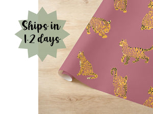 Gold Cheetah Print Gift Wrap