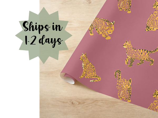 Gold Cheetah Print Gift Wrap