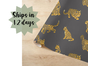 Gold Cheetah Print Gift Wrap