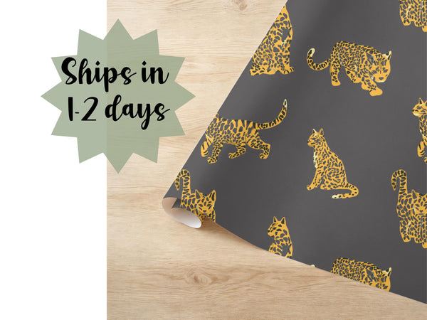 Gold Cheetah Print Gift Wrap
