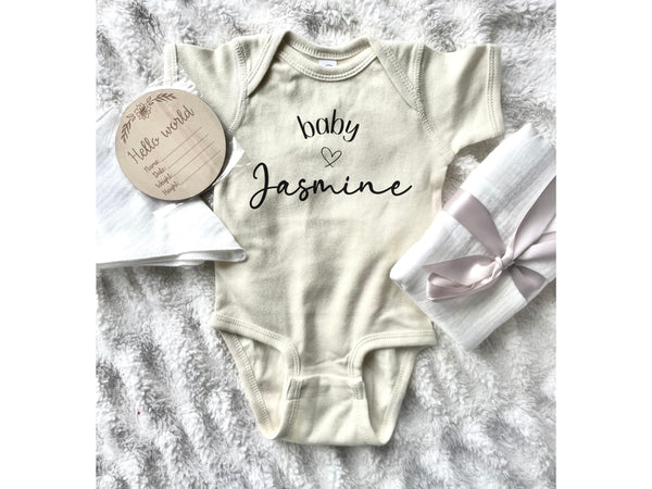 5 Piece Custom New Baby Boy Box Set Neutral