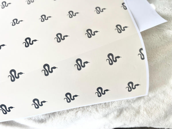 Minimalist Snake Black Cream Pattern Gift Wrapping Paper