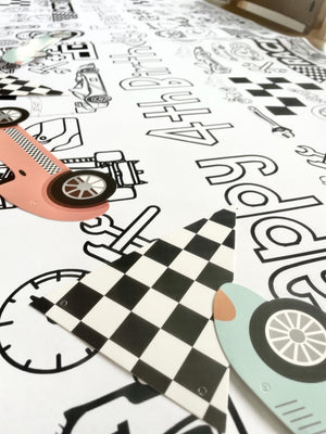 Race Car Coloring Banner