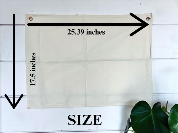 Personalized First Name Middle Boy Fabric Canvas Wall Hanging Sign Eco Friendly Banner Boho Decor  Nursery Flag Heirloom Baby Shower 7x25"