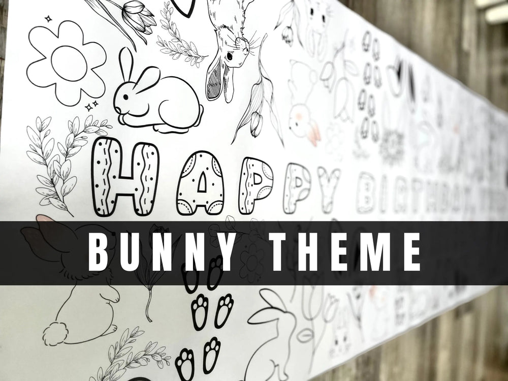 Bunny Theme Coloring Banner