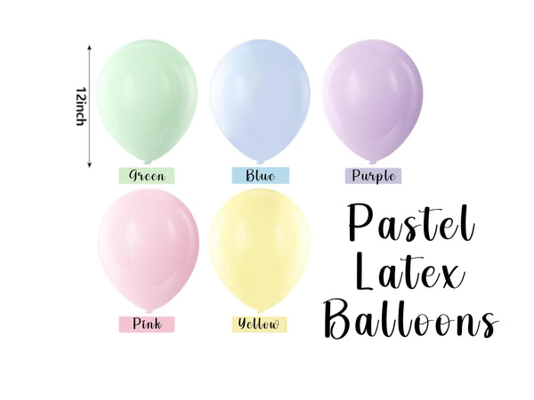Pastel Balloon Arch Party 100 Pack Multicolor Macaron Birthday Rainbow Party Baby Shower First Birthday Girl Decor DIY Bulk Latex Easter
