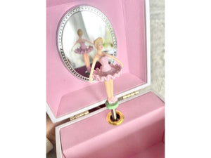 Personalized Name Girl Musical Box Jewelry Heirloom Birthday Keepsake Custom Makeup Storage Youth Bracelet Ballet Box Pink Mirror Toddler