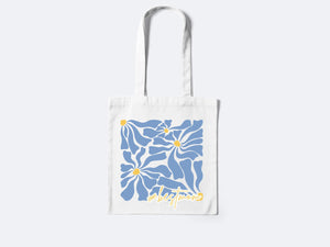Organic Custom Flower Abstract Greenery Best Mom Birthday Gift Earth Tone Tote Bag Mothers Day Eco friendly Reusable Birthday Grandma Bag