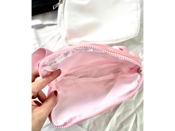 Personalized Name Polyester Belt Bag Chenille Custom Crossbody Bag Teen Fanny Pack Neon Waist Pink Girl Bag Red Chest Sling Birthday Gift