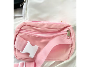 Personalized Name Polyester Belt Bag Chenille Custom Crossbody Bag Teen Fanny Pack Neon Waist Pink Girl Bag Red Chest Sling Birthday Gift