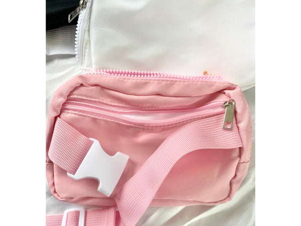 Personalized Name Polyester Belt Bag Chenille Custom Crossbody Bag Teen Fanny Pack Neon Waist Pink Girl Bag Red Chest Sling Birthday Gift