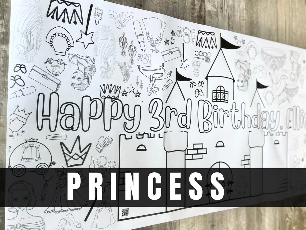 Princess Theme Coloring Banner
