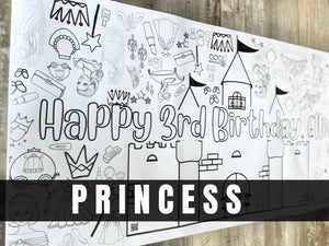 Princess Theme Coloring Banner