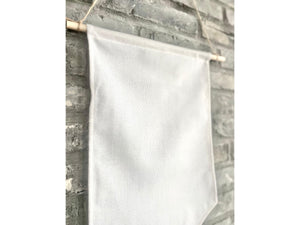 Personalized Text Fabric Canvas Wall Hanging Sign Banner Boho Quote Custom Wording Pennant Nursery Stick Wooden Children Bedroom Kid 15x19"