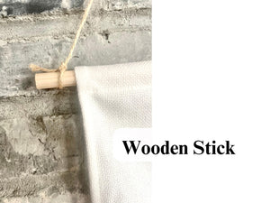 Personalized Text Fabric Canvas Wall Hanging Sign Banner Boho Quote Custom Wording Pennant Nursery Stick Wooden Children Bedroom Kid 15x19"