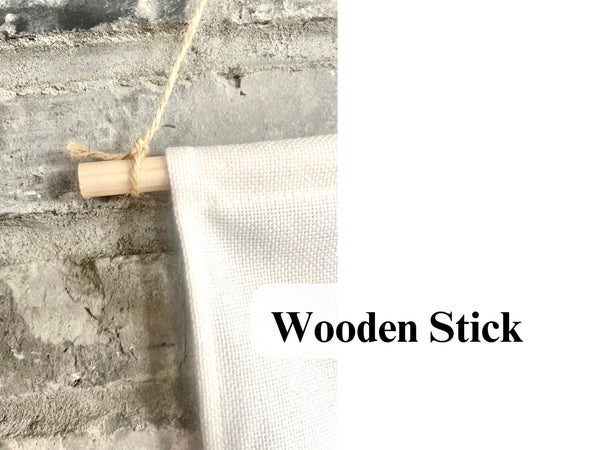 Personalized Text Fabric Canvas Wall Hanging Sign Banner Boho Quote Custom Wording Pennant Nursery Stick Wooden Children Bedroom Kid 15x19"