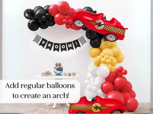 Large 3D Race Car Theme Balloon Birthday Decoration Mylar First Bday Boy Party Jumbo Baby Shower Sports party Kit Garland Red Black Arch