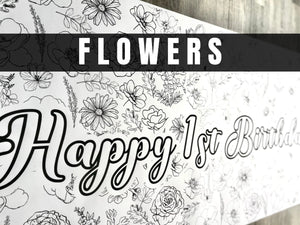 Wildflower Coloring Banner