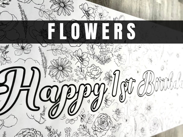 Wildflower Coloring Banner