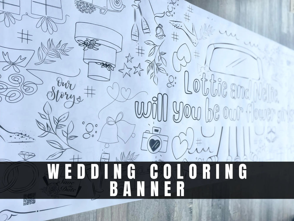 Wedding Day Personalized Wedding Coloring Banner