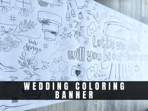 Wedding Day Personalized Wedding Coloring Banner