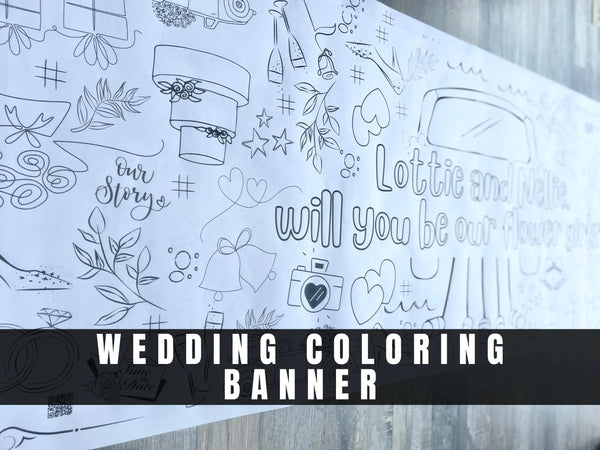 Wedding Day Personalized Wedding Coloring Banner