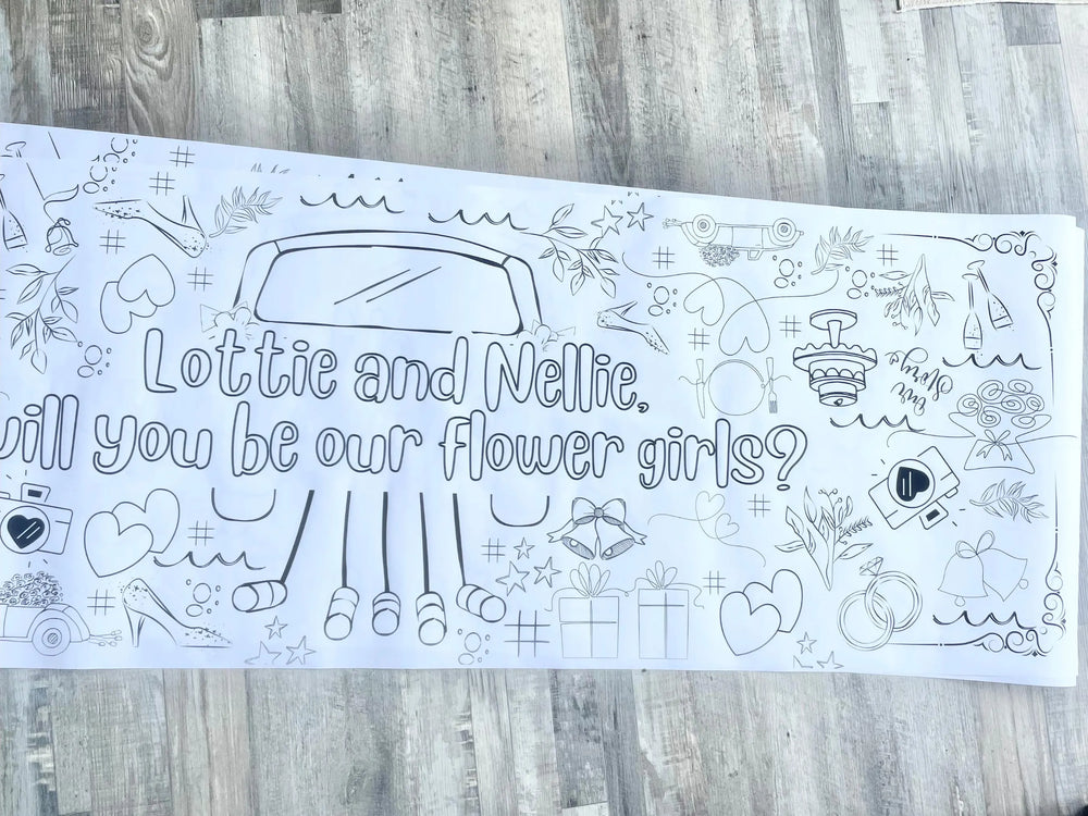 Wedding Day Personalized Wedding Coloring Banner