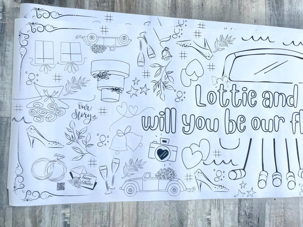 Wedding Day Personalized Wedding Coloring Banner