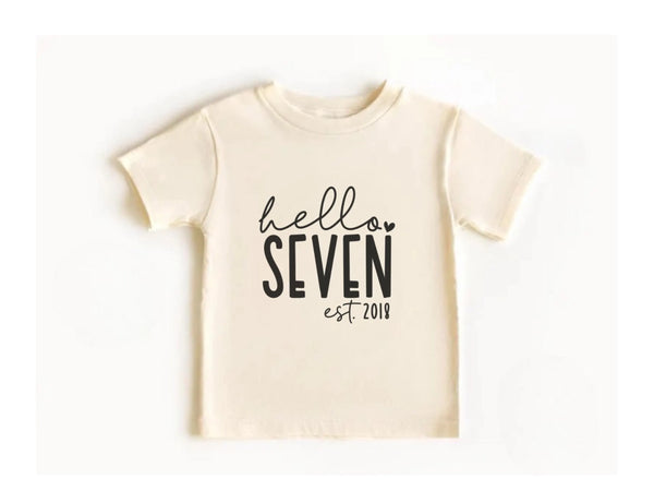 Hello Seven Birthday Shirt