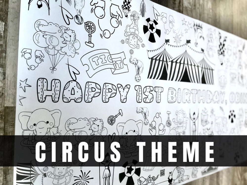 Circus Theme Coloring Banner