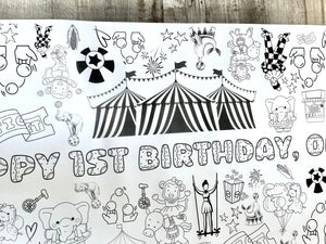 Circus Theme Coloring Banner