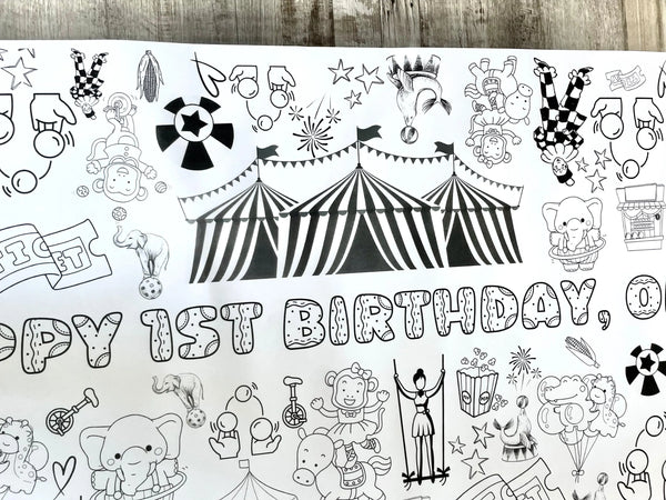 Circus Theme Coloring Banner
