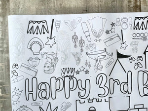 Princess Theme Coloring Banner