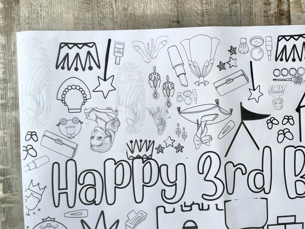 Princess Theme Coloring Banner