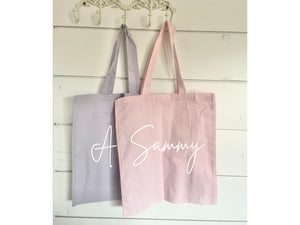 Custom Name Tote Bag – Bridesmaid, Birthday, Summer Party Favor Gift