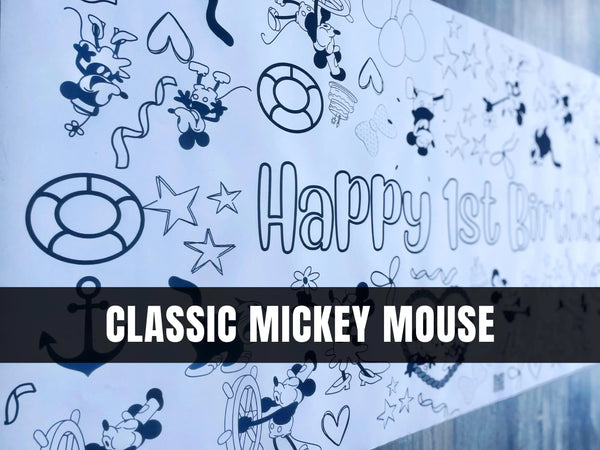 Steamboat Willie Coloring Banner