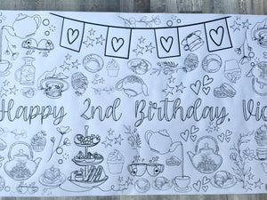 Tea Time Coloring Banner