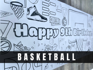 Basketball Theme Coloring Banner