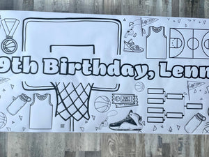 Basketball Theme Coloring Banner