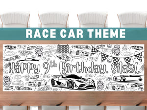 Race Car Coloring Banner