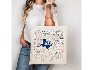 Organic Texas Tote Bag – Eco-Friendly Cowgirl Gift & Grocery Tote