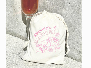 Personalized Bridal Party Hangover Kit Bag Custom Name Bachelorette Disco Pink Cocktail Bag Birthday Trip Girls Recovery Kit Survival Beach